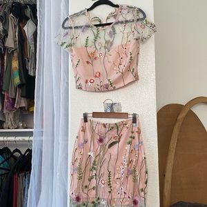 Two piece pink outfit